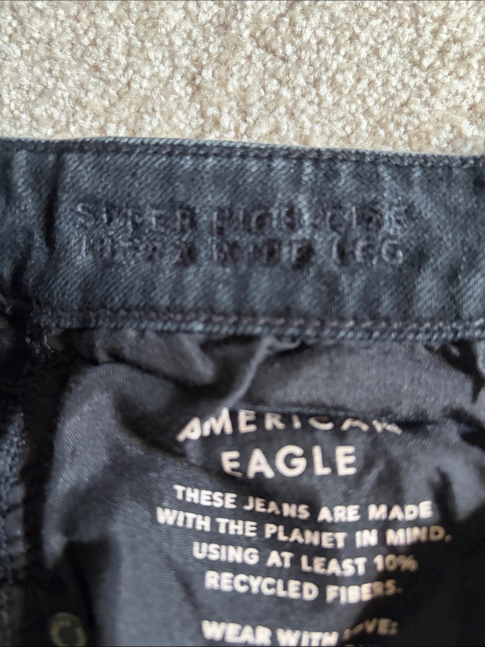 American Eagle Super High Rise Strigid Ultra Wide Leg Women’s Jeans Black size 2 - Picture 5 of 6